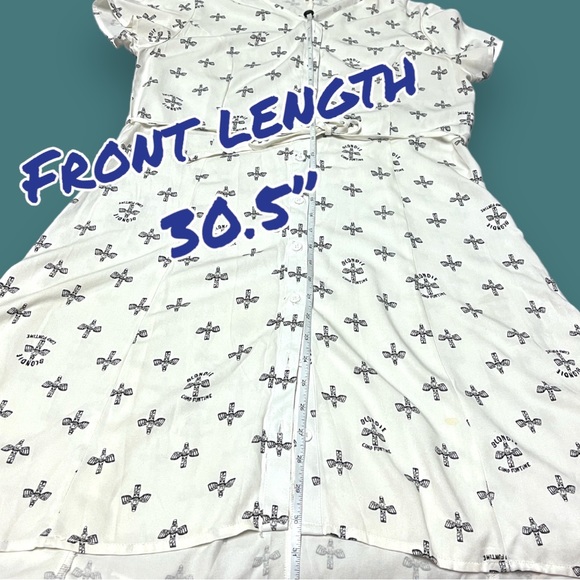 Junk Food Blonde Camp Fun Time button down high low dress. Size Medium 🎵🎸 - Picture 8 of 11